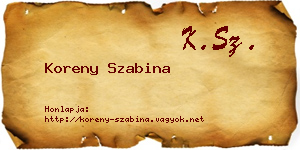 Koreny Szabina névjegykártya